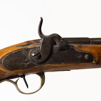 Percussion pistols, 2 pcs, Swedish, mid-19th century.