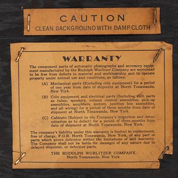 Jukebox, Wurlitzer, modell 2104, Rudolph Wurlitzer Company, North Tonawanda, New York, USA, 1957.