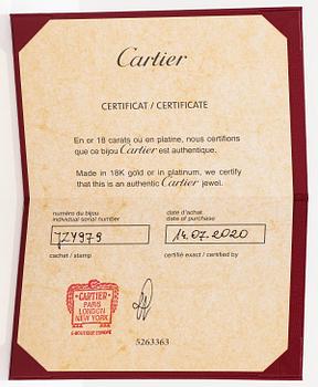 Cartier, Rannekoru, 18K valkokultaa, keramiikka ja tekstiiliä. Merkitty Cartier, JZY979.