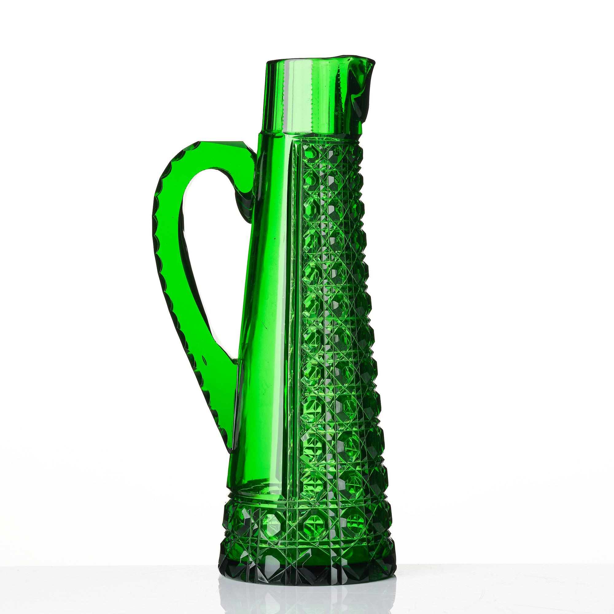 Likörservis, glas, en karaff och sex glas, Murano,  samt kanna,, 1900-tal.