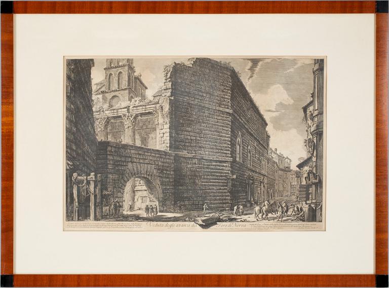 GIOVANNI BATTISTA PIRANESI, kopparstick, sign i plåt.