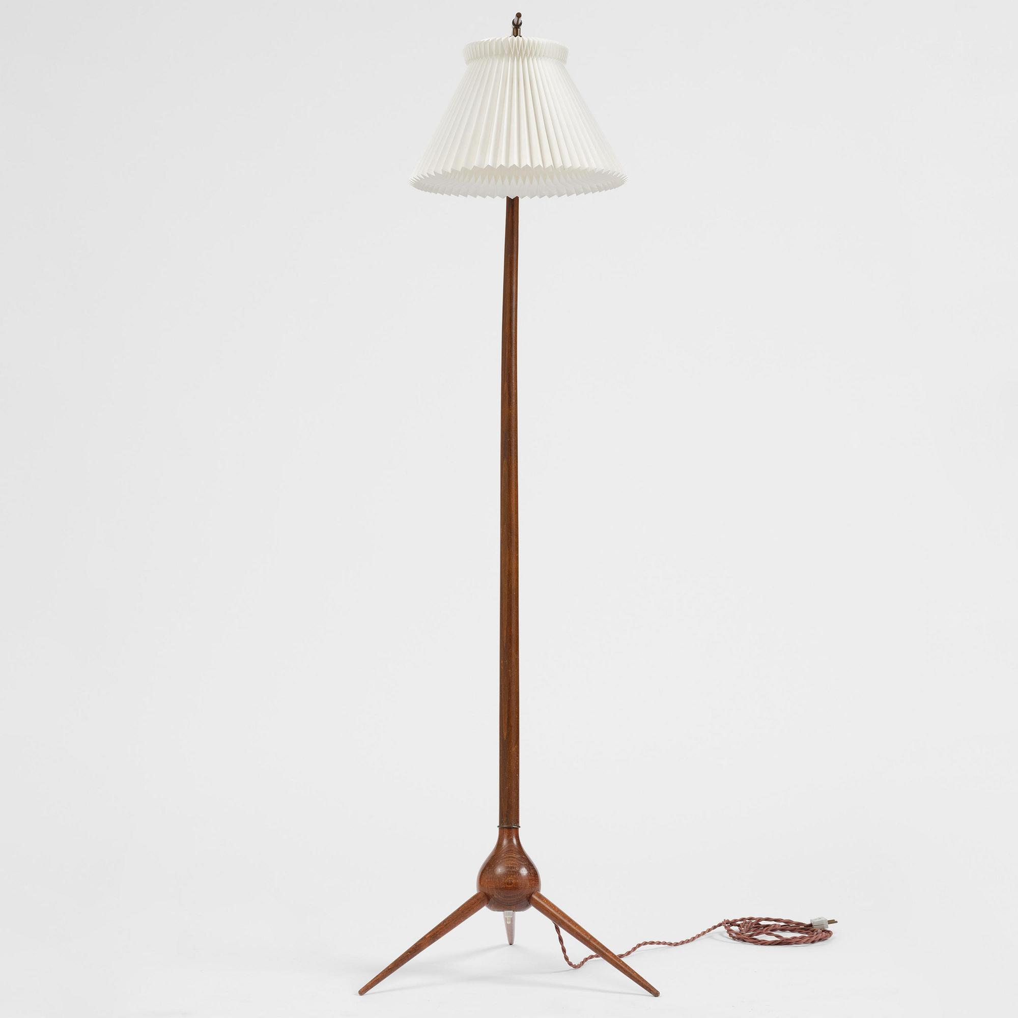 Severin Hansen, a "Bridge" floor lamp, Haslev Møbelsnedkeri, Denmark, 1950s.