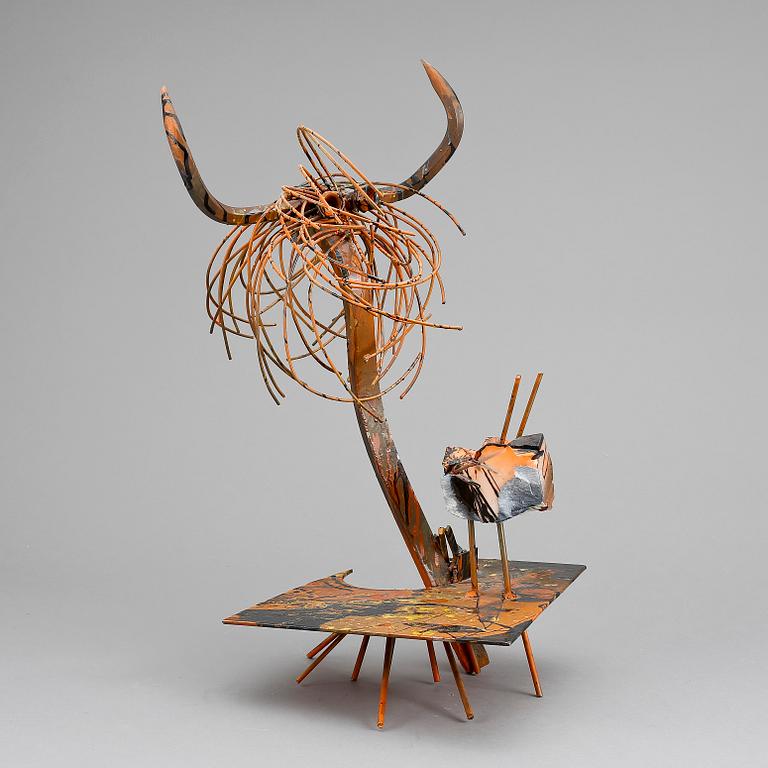 ALFREDO GARZON, skulptur, bemålad metall, signerad o daterad - 89.