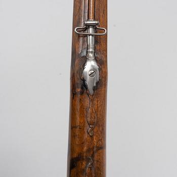 Flintlåsgevär, dubbelpipigt, Johan Reichardt, Stockholm (ca 1730-1806), 1700-talets andra hälft.