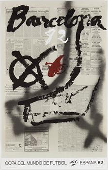 AFFISCHER, 3 st, VM i fotboll, 1982 efter bla Joan Miro, 1982.