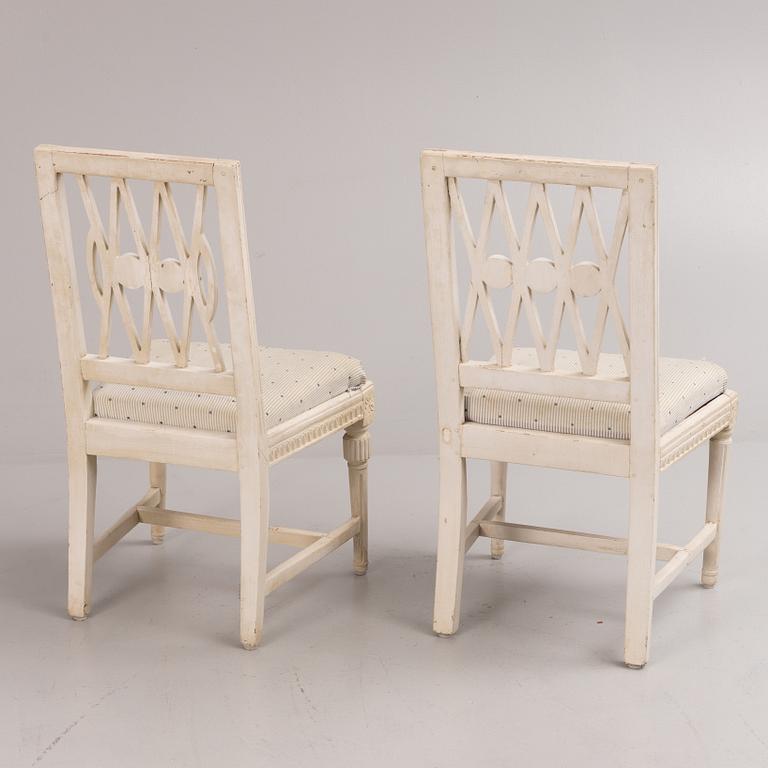 Chairs, 6 similar, late Gustavian, Lindome, 19th century.