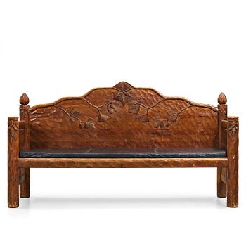 297. BRÖDERNA ERIKSSON (The Eriksson brothers), attributed to, a stained and carved sofa, Art Nouveau, Arvika Sweden ca 1910.