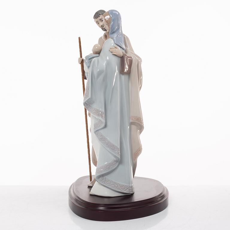Lladró, figuriner, 4 st, "Holy family", samt "Three Kings", Spanien.