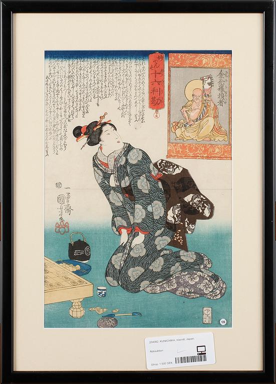ICHIYASAI KUNIYOSHI, träsnitt, Japan. 1800-tal.