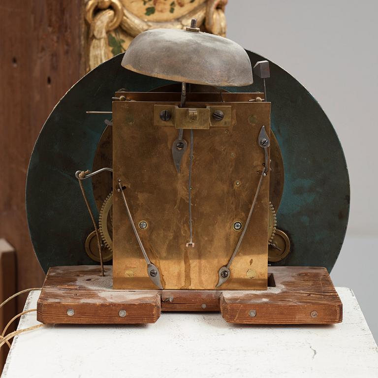 A Gustavian longcase clock by Petter Ernst (active in Stockholm 1753-1784), before 1776.