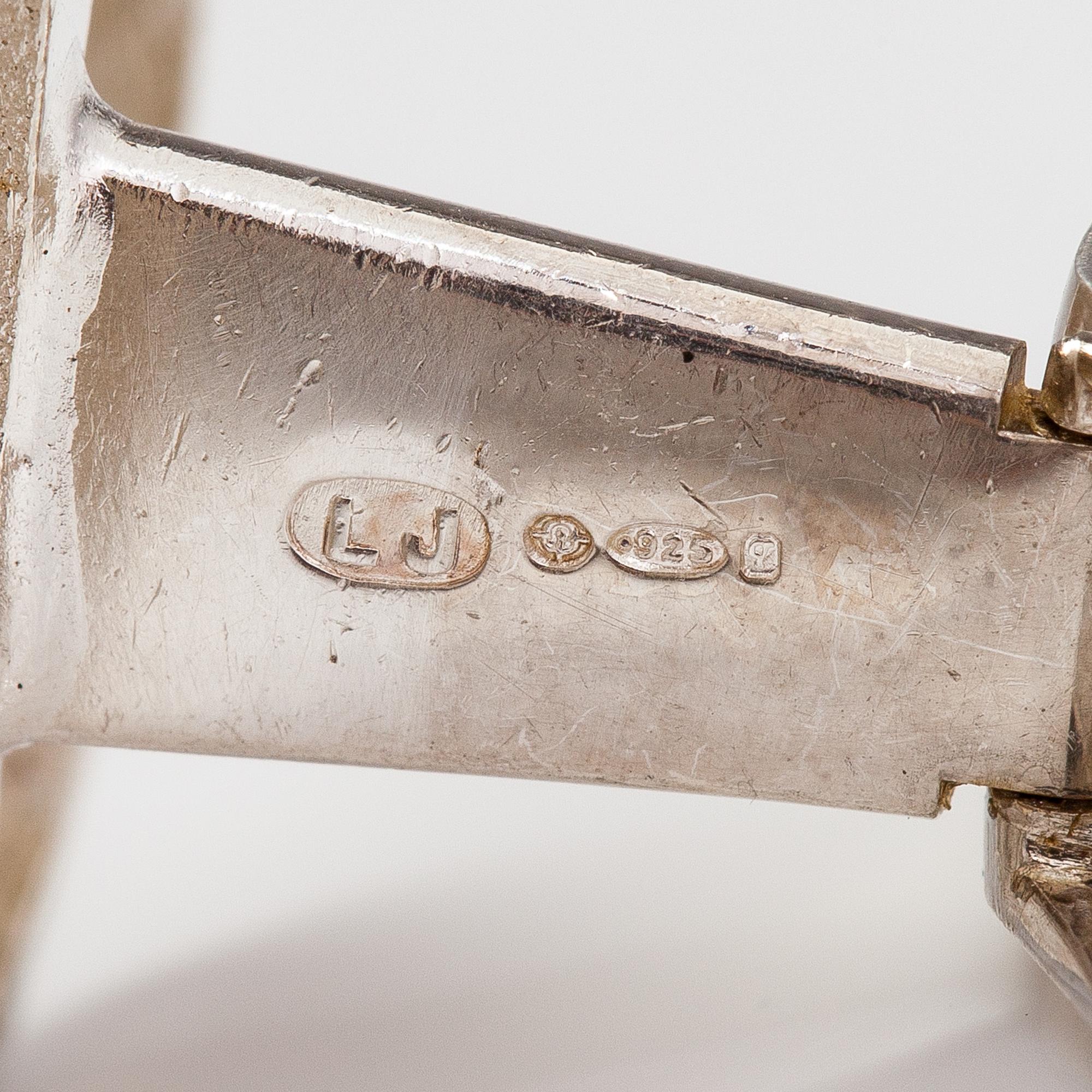 BJÖRN WECKSTRÖM, A pair of sterling silver cufflinks "Seen on Mars". Lapponia 1971.