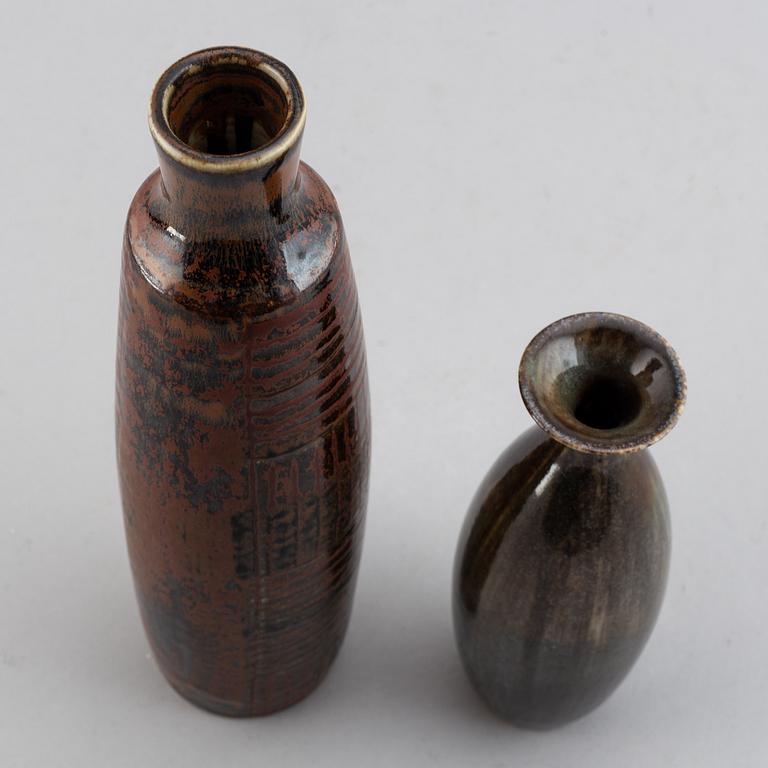 Carl-Harry Stålhane, two glazed stoneware vases, Rörstrand and Designhuset.