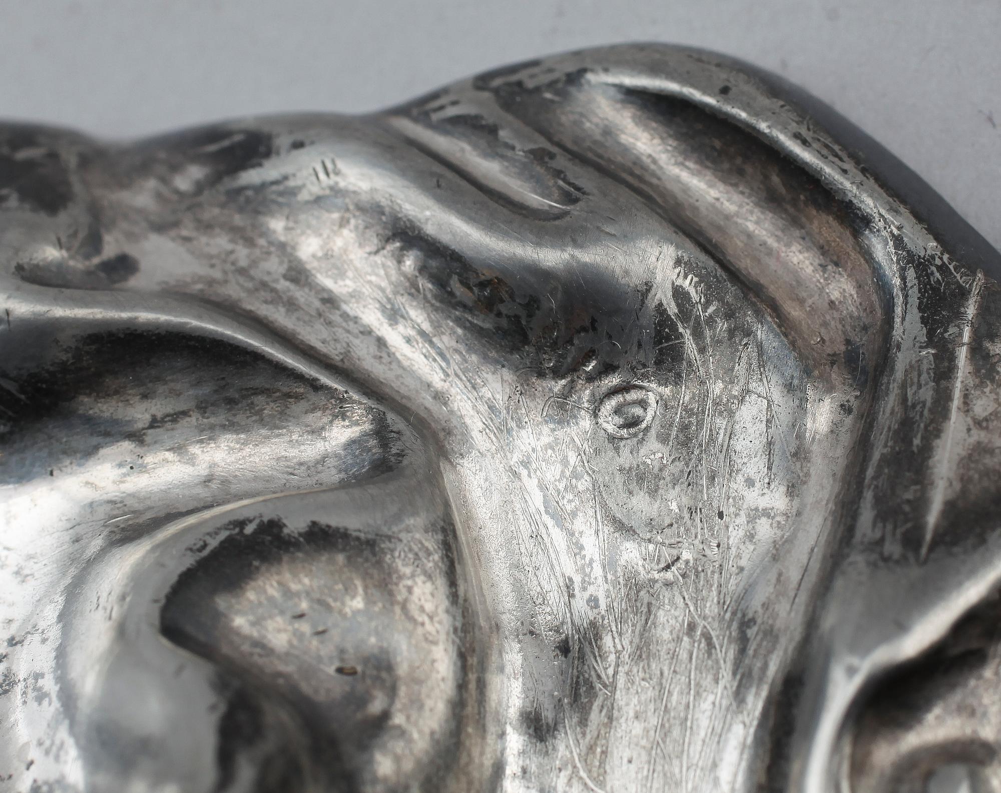 LJUSSTAKE, försilvrad metall, Claude Bonnefond, 1900-talets början.