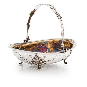 A Russian parcel-gilt silver breadbasket, maker's mark of Carl Johan Tegelsten, Saint Petersburg 1845.