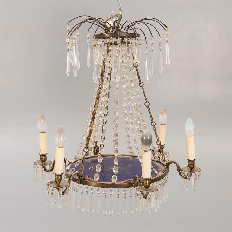 A Gustavian style chandelier first half of the 20th century.