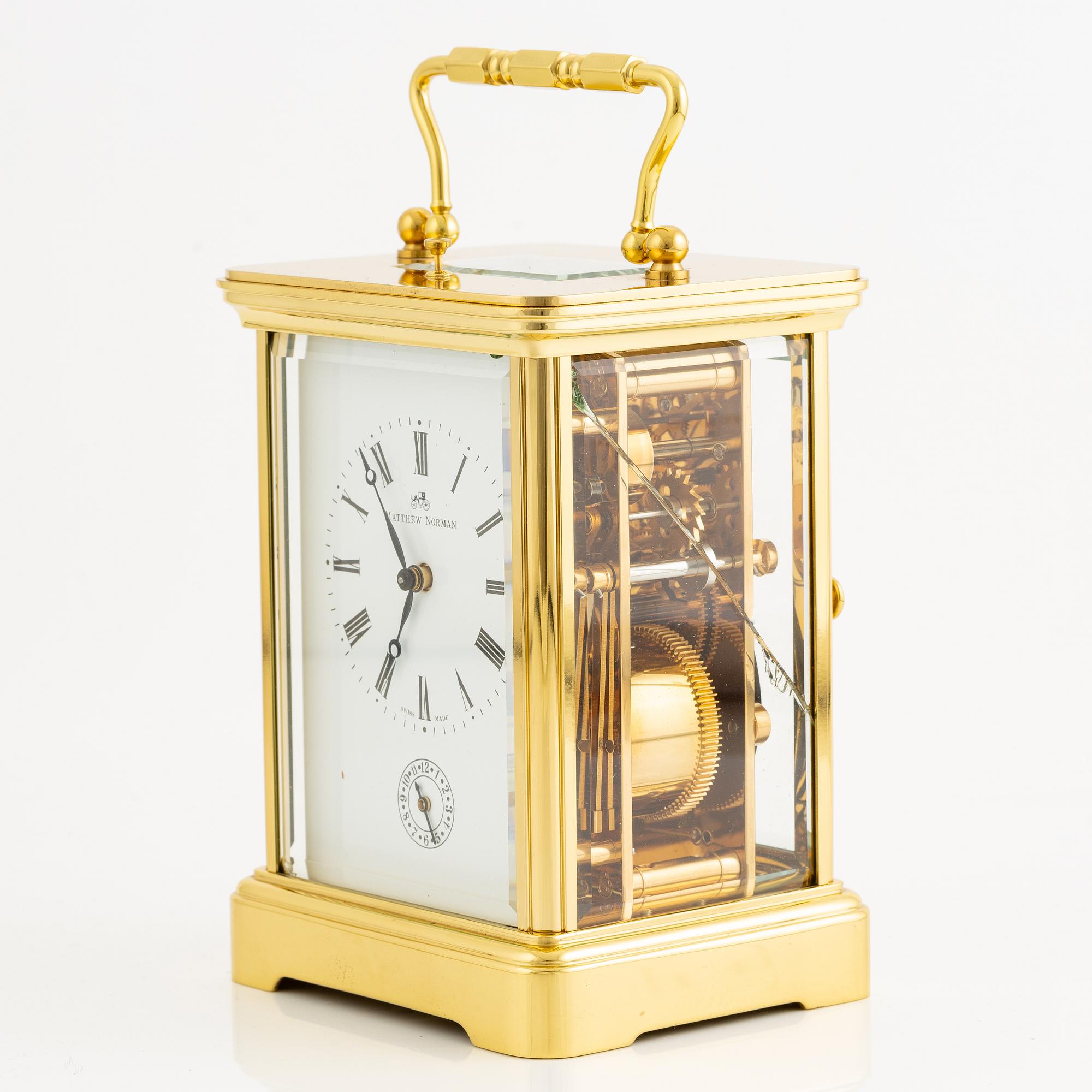 A carriage clock, Matthew Norman, Switzerland, second half of the 20th century.