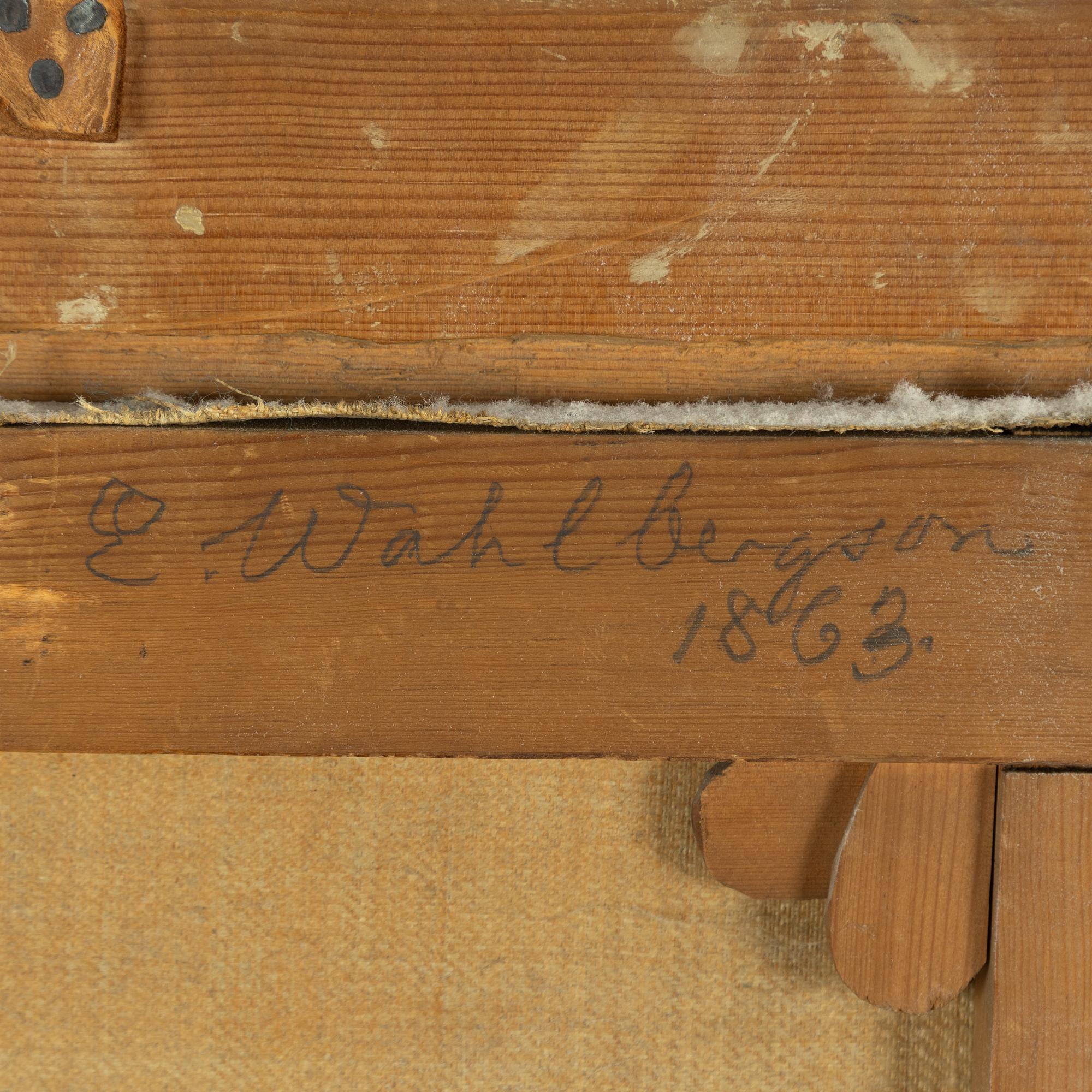 Erik Wahlbergson, Woman and faun by the shore.