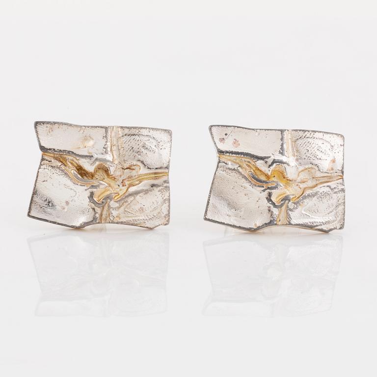 Björn Weckström, silver cufflinks, Lapponia 1974.