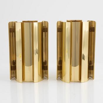 A pair of brass wall lights, Falkenbergs belysning, 1970's.