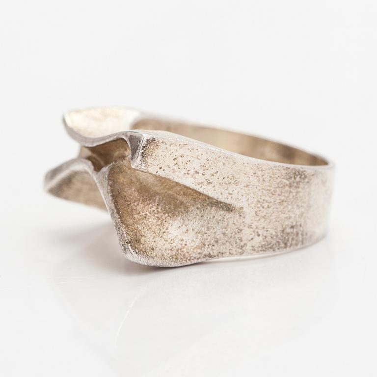 Lapponia, A sterling silver ring, a pair of earrings and a tie pin.