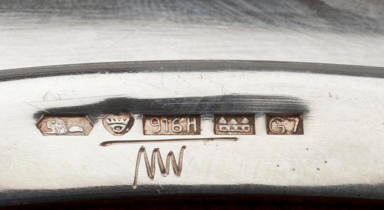 BRICKA, silver samt palisander, sign. TW, Kultakeskus, Tavastehus 1960.