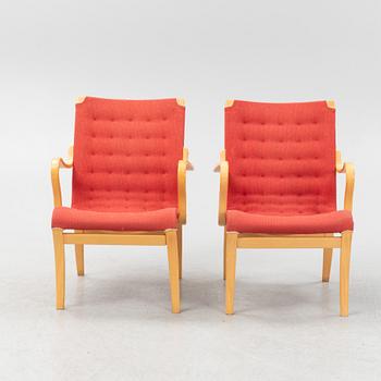 Bruno Mathsson, fåtöljer, ett par, "Mina", Mathsson International, Värnamo.