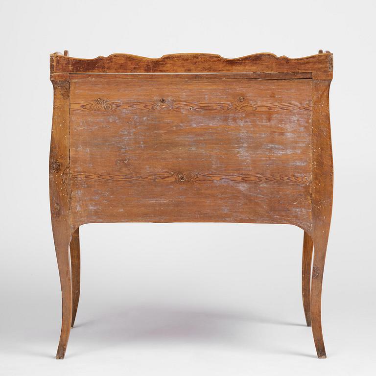 A Swedish rococo chamberpot cupboard, later part 18th century.