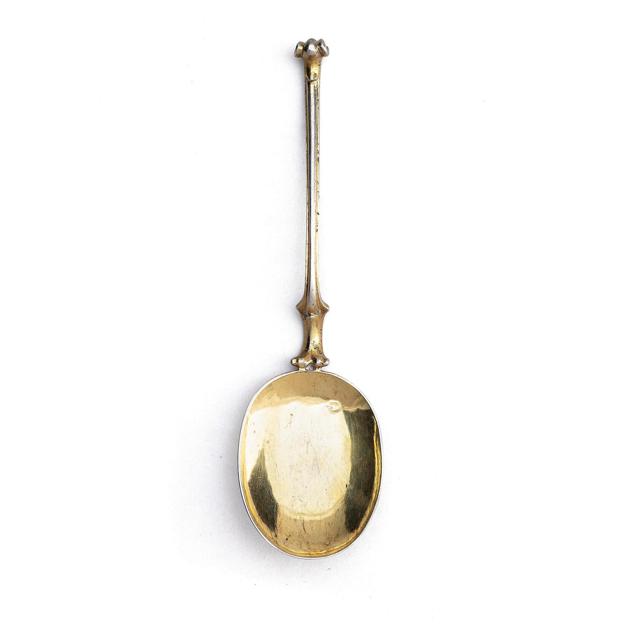 A parcel-gilt silver spoon, probably by Hopfer Mang, Augsburg (active 1644-1694).