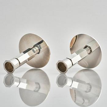 Wiwen Nilsson, ljusstakar, ett par, sterling silver, Lund 1946.