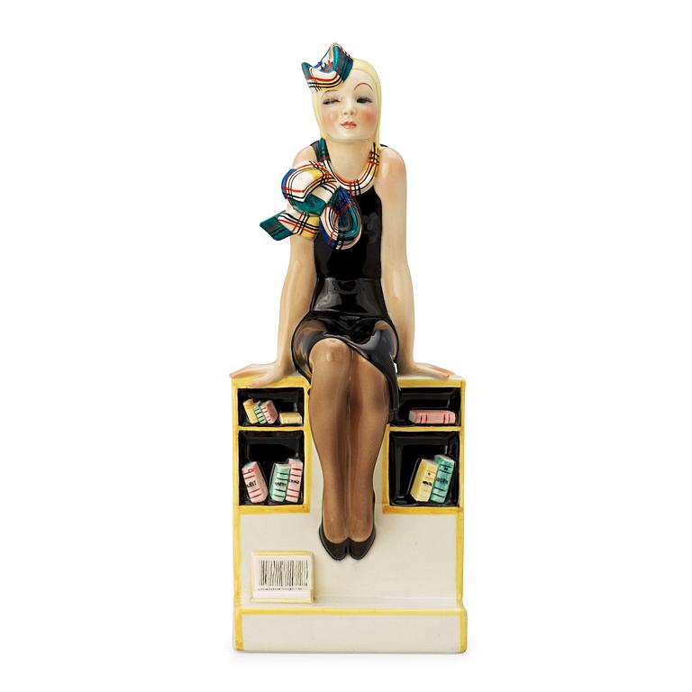 A Helen König Scavini 'La studentessa' glazed earthenware figure, Lenci, Italy 1930's.