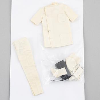 Clothing sets, Ken, 4 pcs, including "Dr Ken, 793" & "Ken, Holiday, 1414", Mattel, 1960s.