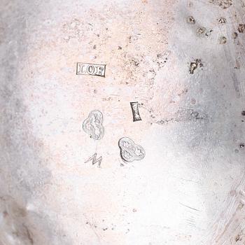 BÄGARE, silver, svenska stämplar, LOF, 1850. Vikt ca 397 g.