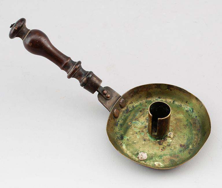 LJUSSTAKE, mässing, 1700-/1800-tal.