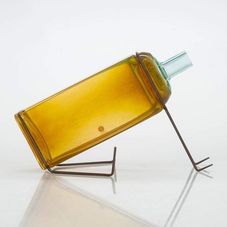 Markku Salo, a Pro Arte glass and metal sculpture, ' signed M. Salo Nuutajärvi. Design year 2000.