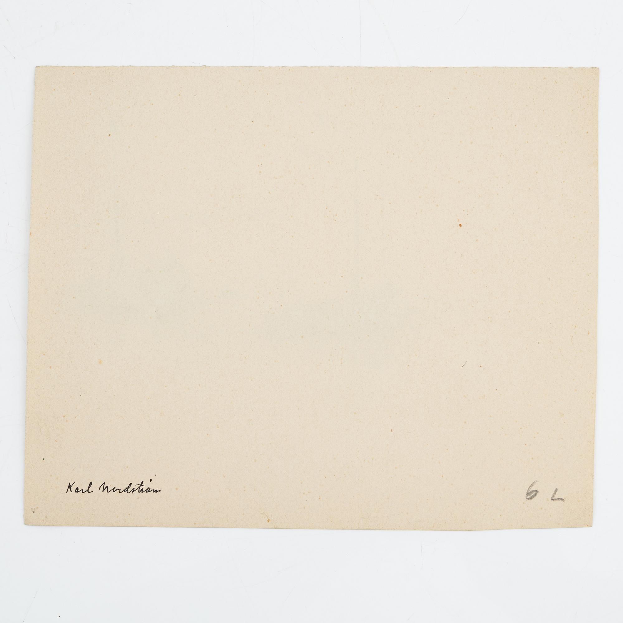 Karl Nordström, tuschteckning, signerad.