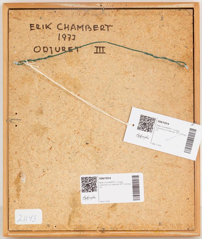 ERIK CHAMBERT, mixed media, signed and dated 1977 on reveres.