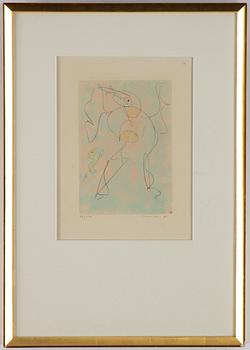 Max Ernst, etching in colour, 1973, signed 78/100.