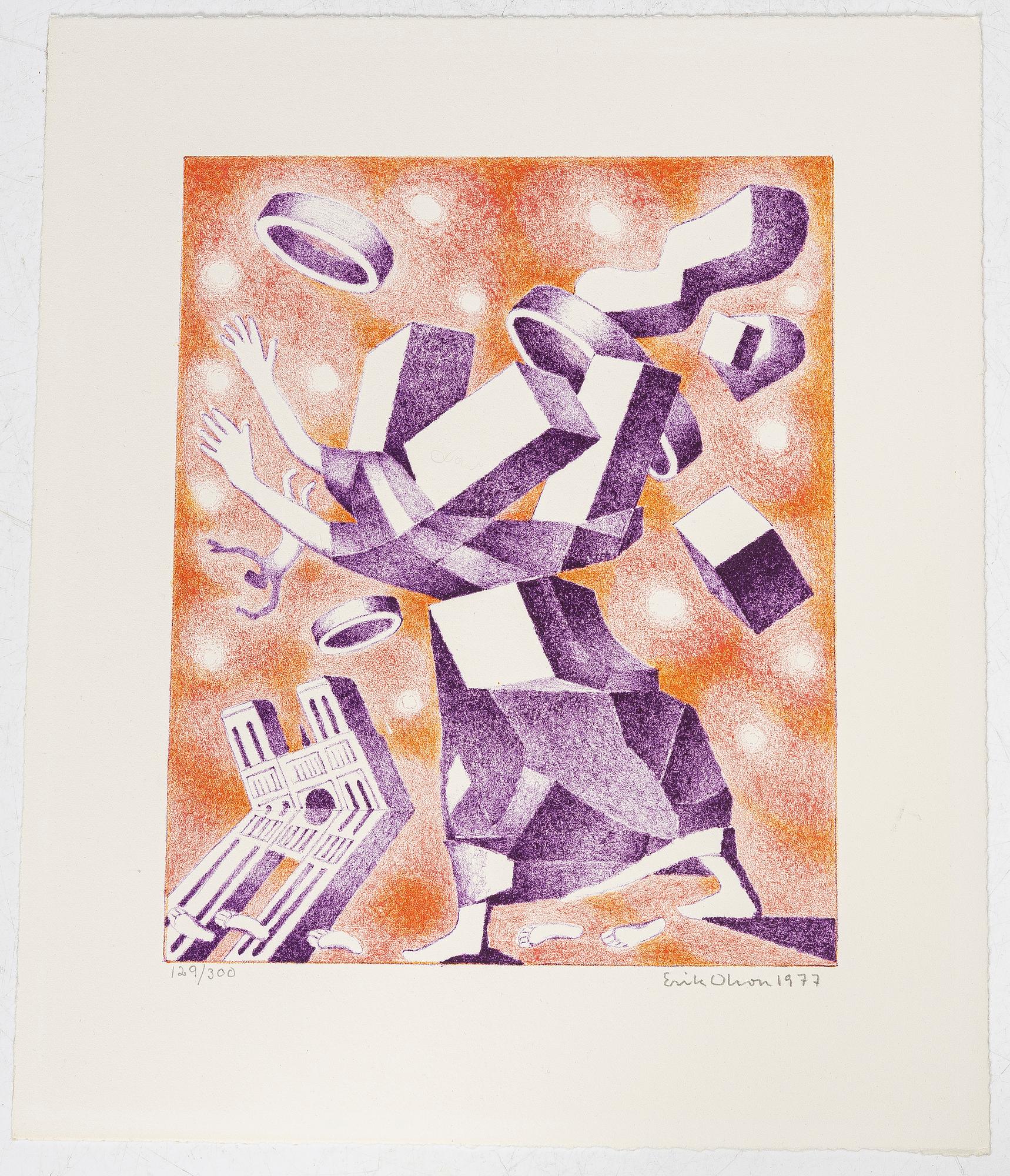 Erik Olson, 'En sökares vandring', folder with colour lithographs, 3 works, including book and catalogue.