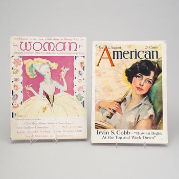 24 paper magazines including "The American Magazine" and "Woman" from the 1920's.