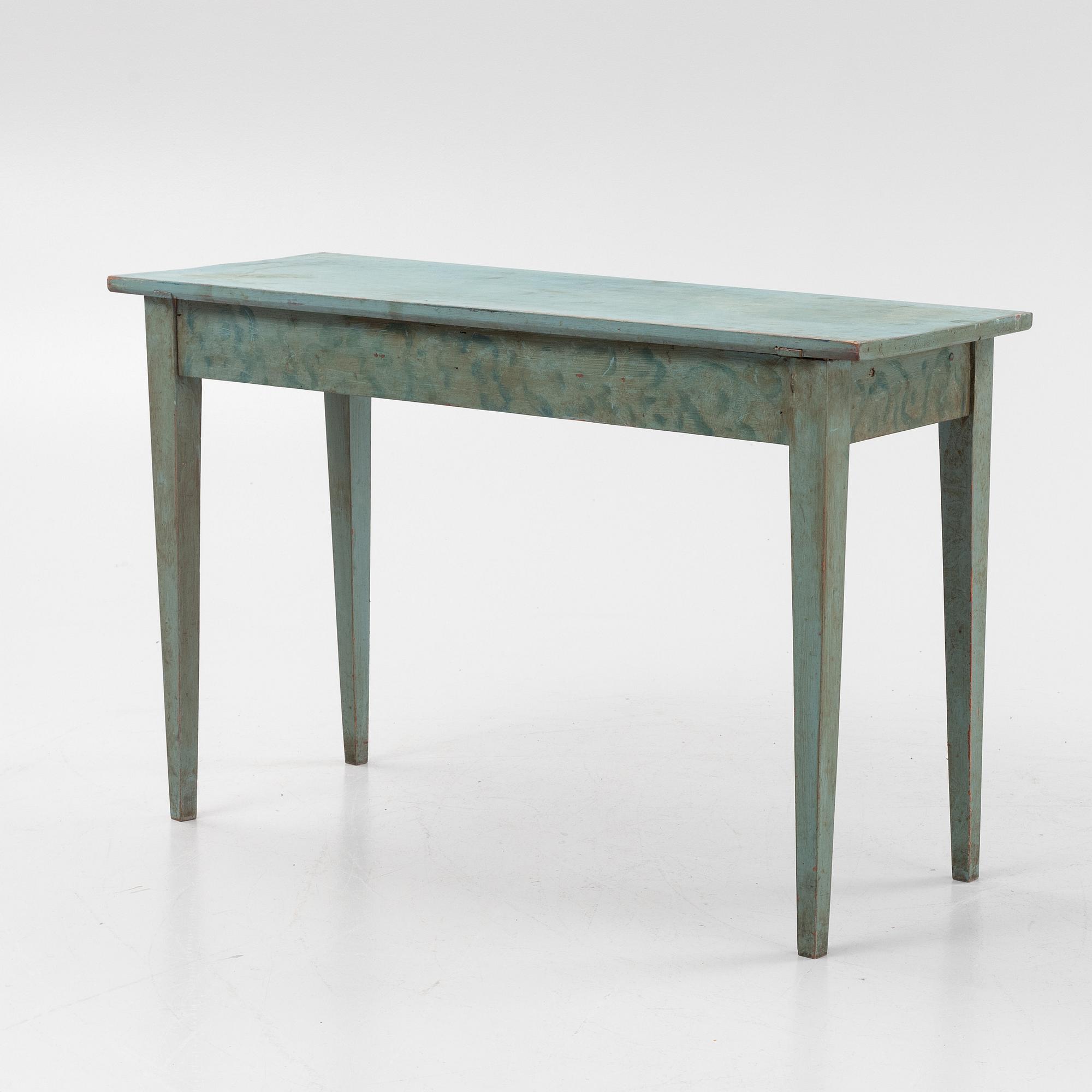 A faux marble-painted table, 19th century.