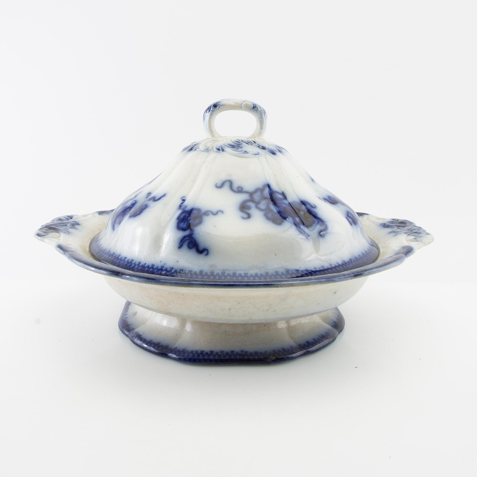 Servis 66 dlr "Japan/Krasse" Gustavsberg sent 1800-tal flintgods.