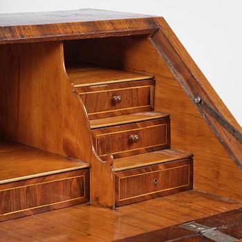 A Gustavian late 18th century secretaire attributed to Jonas Hultsten (master in Stockholm 1773-1794).