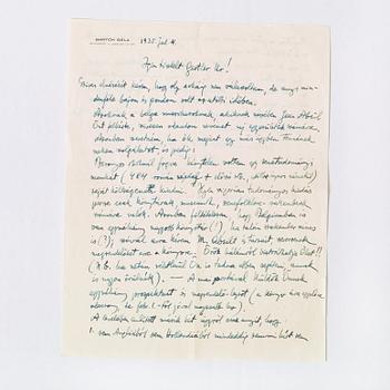 BÉLA BÁRTOK (1881-1945), elva egenhändigt skrivna och signerade brev och brevkort. I huvudsak daterade Budapest 1930-38.