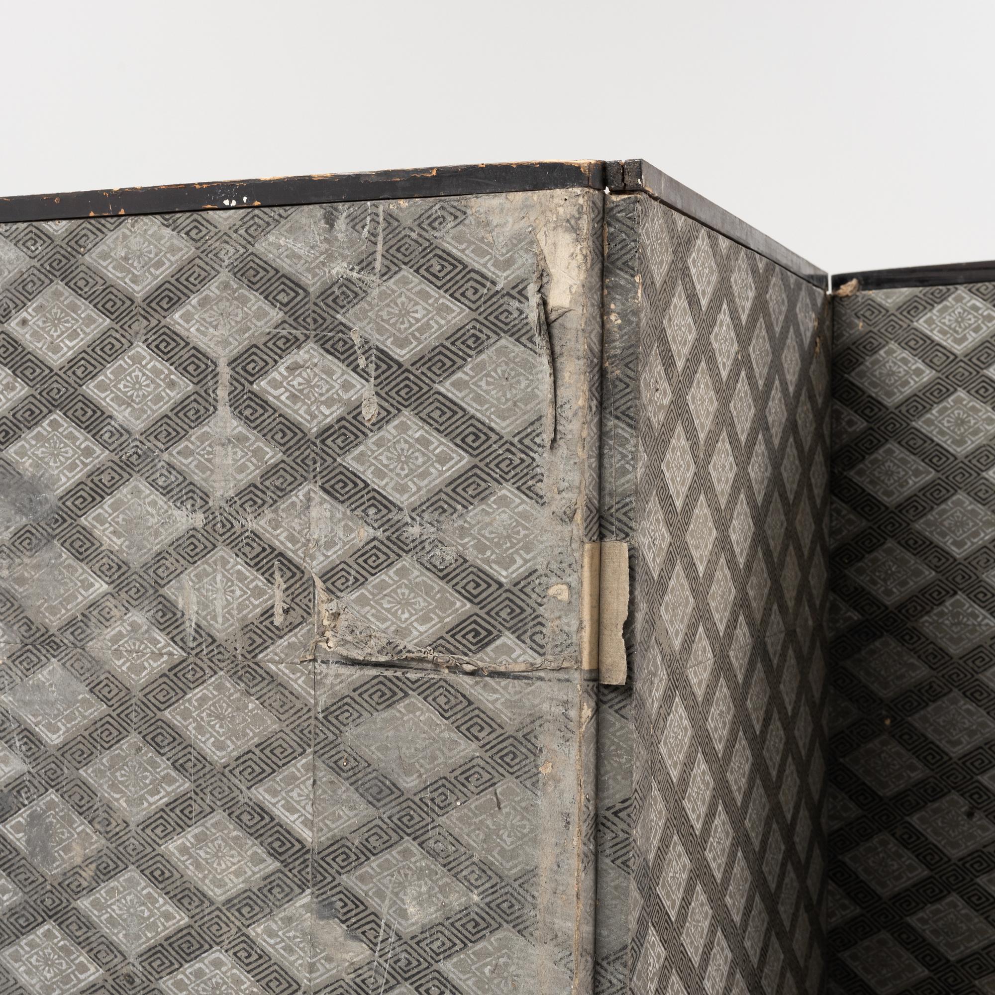 A Japanese six fold screen, probably 19th century.