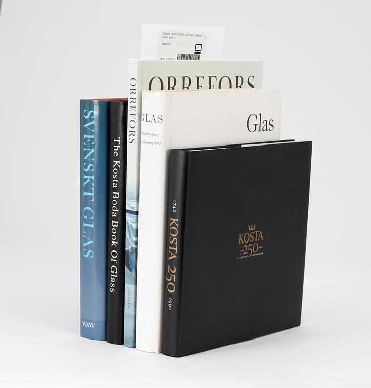 FACKLITTERATUR OM SVENSKT GLAS, 5 band.