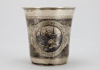 BÄGARE, 84 silver, niello. Moskva 1869. Vikt 53 g.