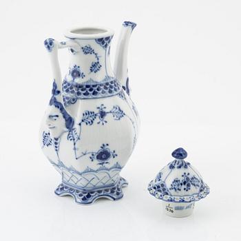 A full lace porcelain coffee pot, 'Musselmalet", Royal Copenhagen, Denmark.