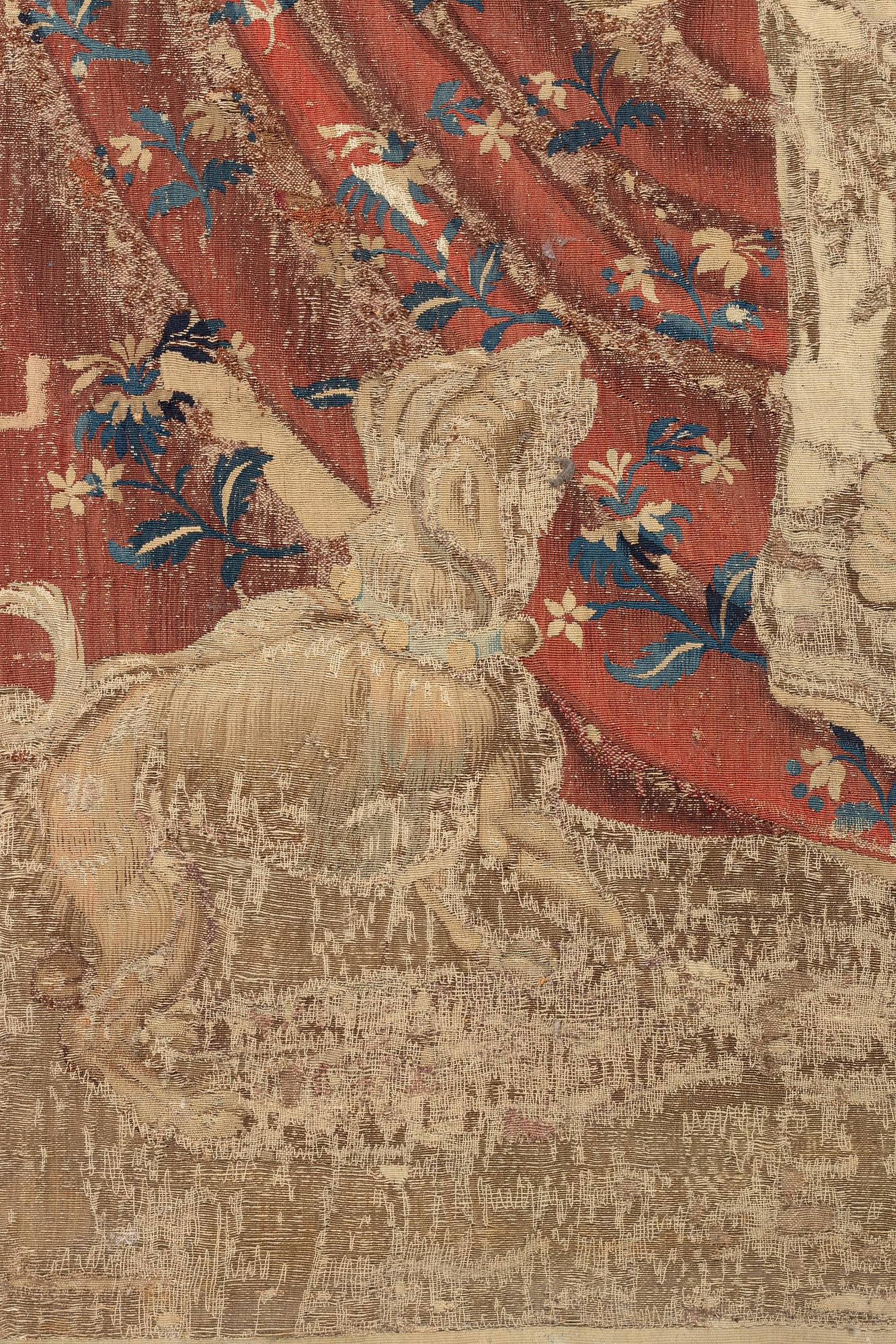 Vävd tapet, "Messalinas död", gobelängteknik, ca 312 x 220 cm, Frankrike/Flanderna, 1600-tal.