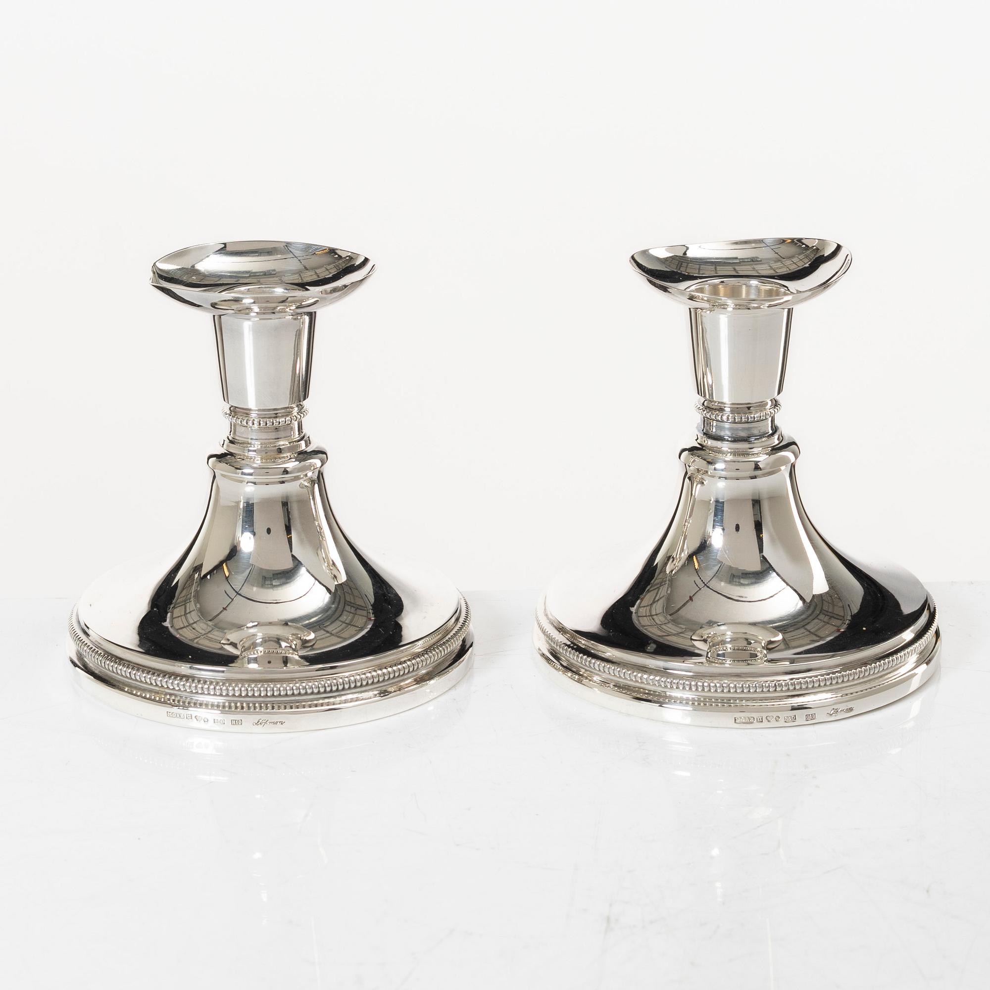 A pair of silver candlesticks, Löfman, MGAB, Uppsala, 1981.
