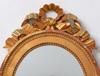 Spegellampett, för två ljus, Stockholmsarbete, sent 1700-tal, Gustaviansk.